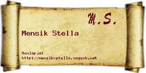 Mensik Stella névjegykártya